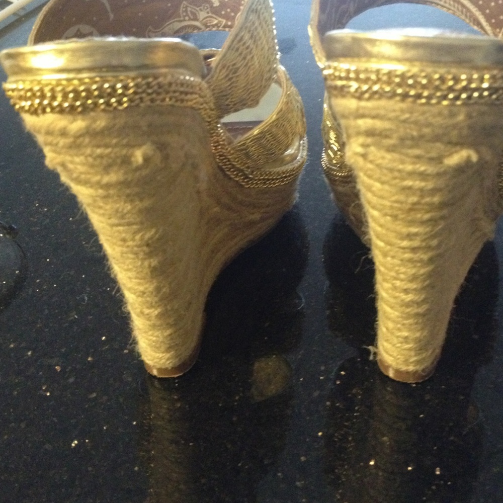 Gold Platform Wedges - Picture 3 of 4